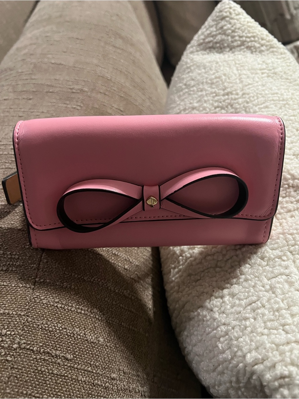 Kate Spade New York Pink Bow Belt Bag Adjustable Genuine Leather